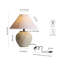 Lampe de table rustique en grès Iftikar avec abat-jour en lin et ampoule DEL gratuite