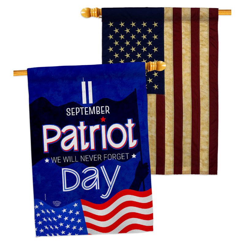 Drapeau de maison 28 po x 40 po en polyester pour le mois de septembre Patriot Day