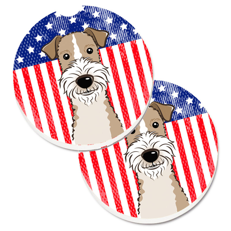Sous-verre american flag, Fox-terrier à poil dur