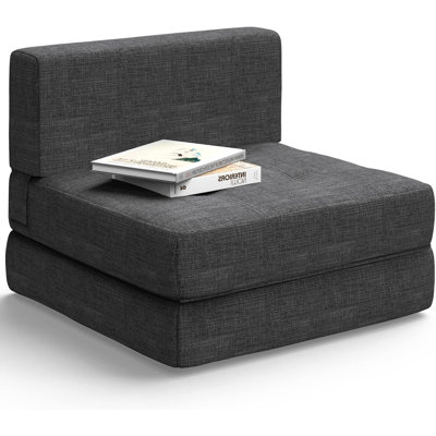 Chaise convertible moderne rembourrée avec matelas pliant Irondale H 24 po