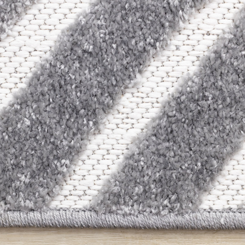 Tapis contemporain gris Jarrow, Rectangle 6 pi 7 po x 9 pi 6 po