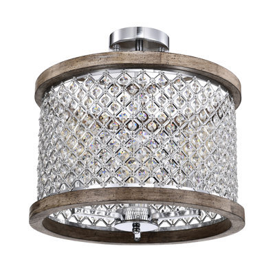 Crystal LED Semi Flush Mount