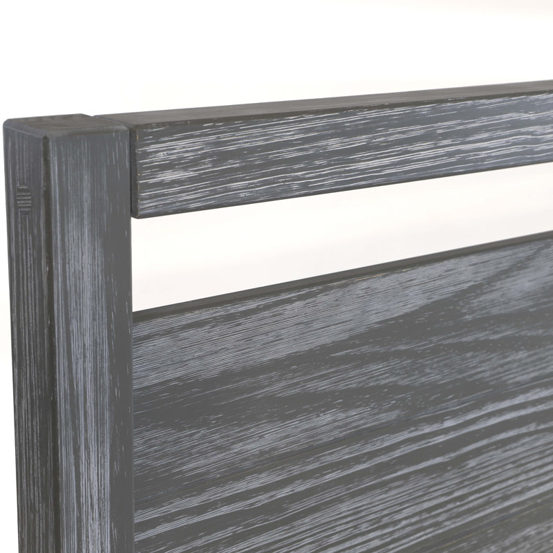 Loft Solid Wood Panel Bed, Brushed Gray, King