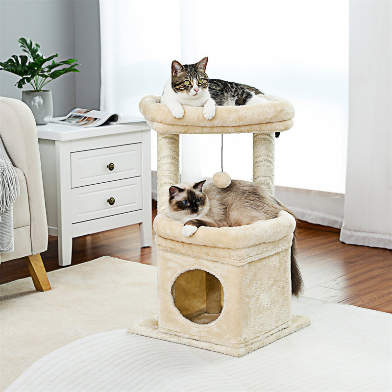 Tour d'intérieur pour chat en sisal naturel, Beige