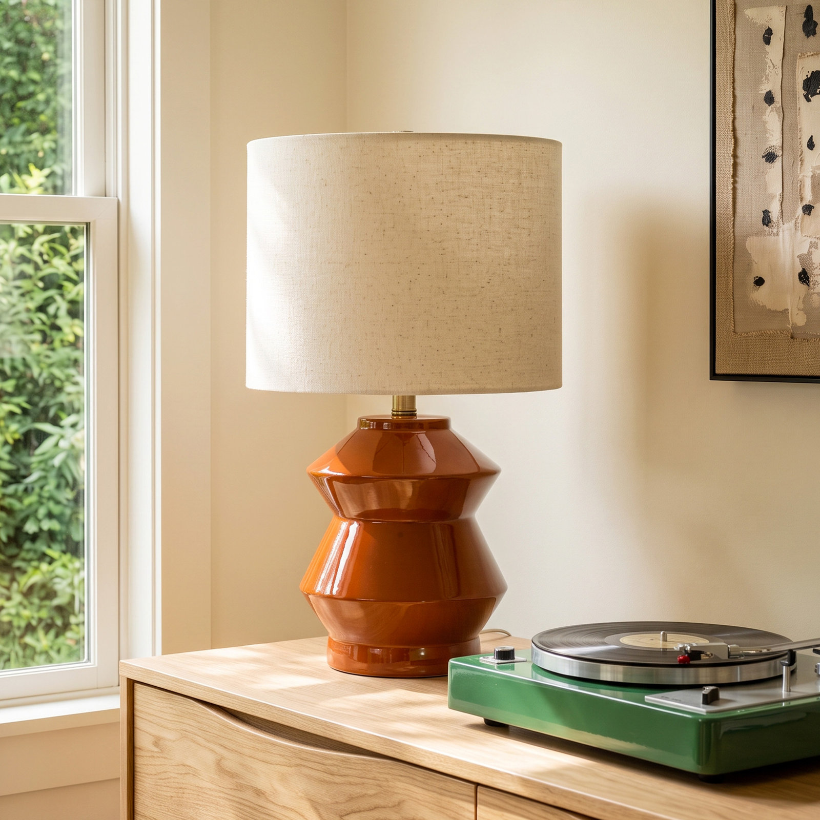Boyes Ceramic Table Lamp, Rust
