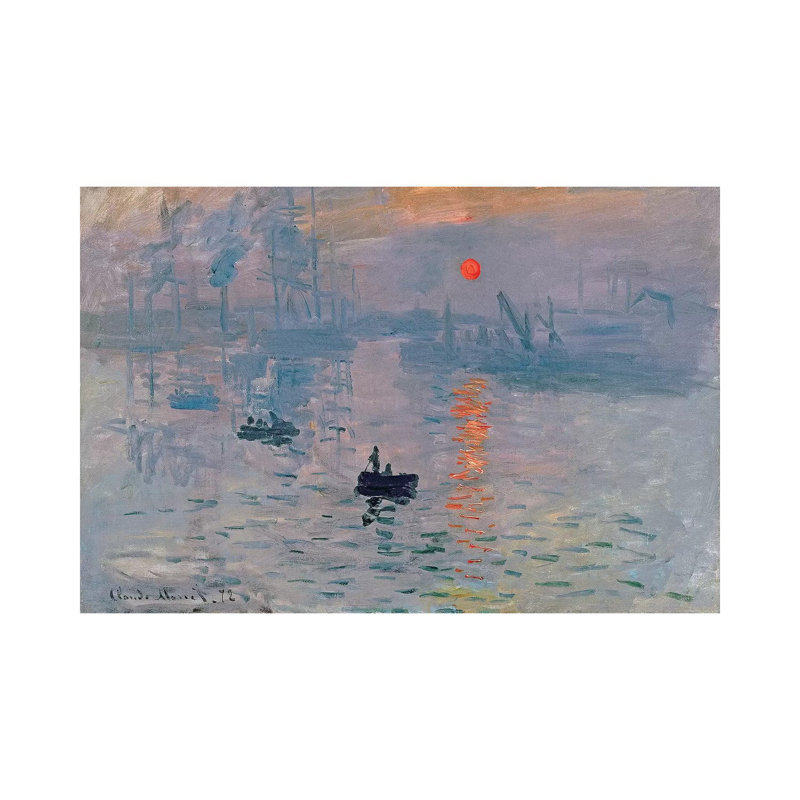 Impression: Sunrise, 1872 by Claude Monet - Painting on Canvas, Wrapped Canvas, 20.32 cm H x 30.48 cm W