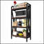 Étagère de boulanger robuste de 143 cm (56,30 po) avec 4 niveaux de rangement, étagères en métal et en bois pour la cuisine, le garage, le garde-manger, la salle de bain et le placard.