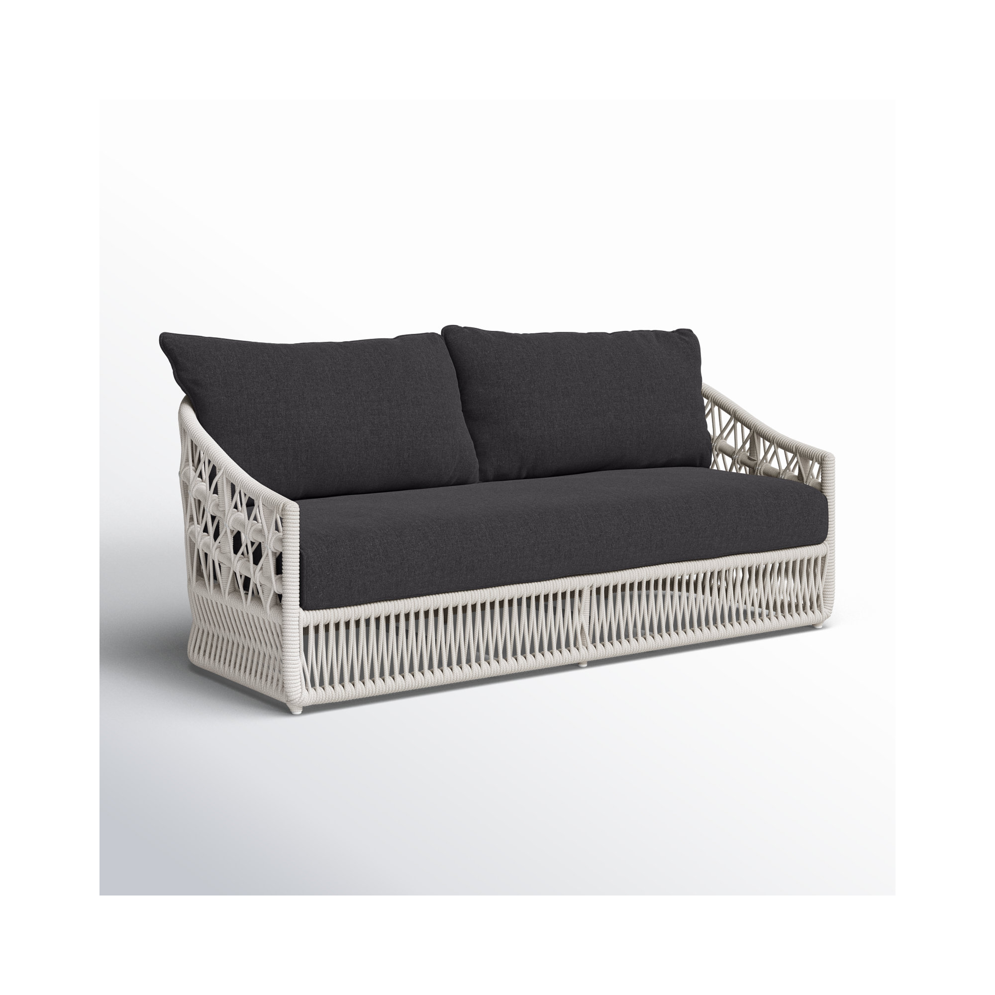 Lucan 78'' Wide Outdoor with SunbCushions, Spectrum Carbon Sunbrella® Plainweave