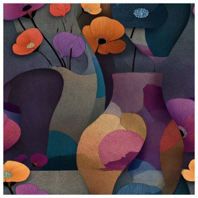 Colorful Floral Vases Quilted Bedspread All Sizes