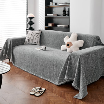 Multi-Colour Chenille Classic Fine Striped Sofa Slipcover