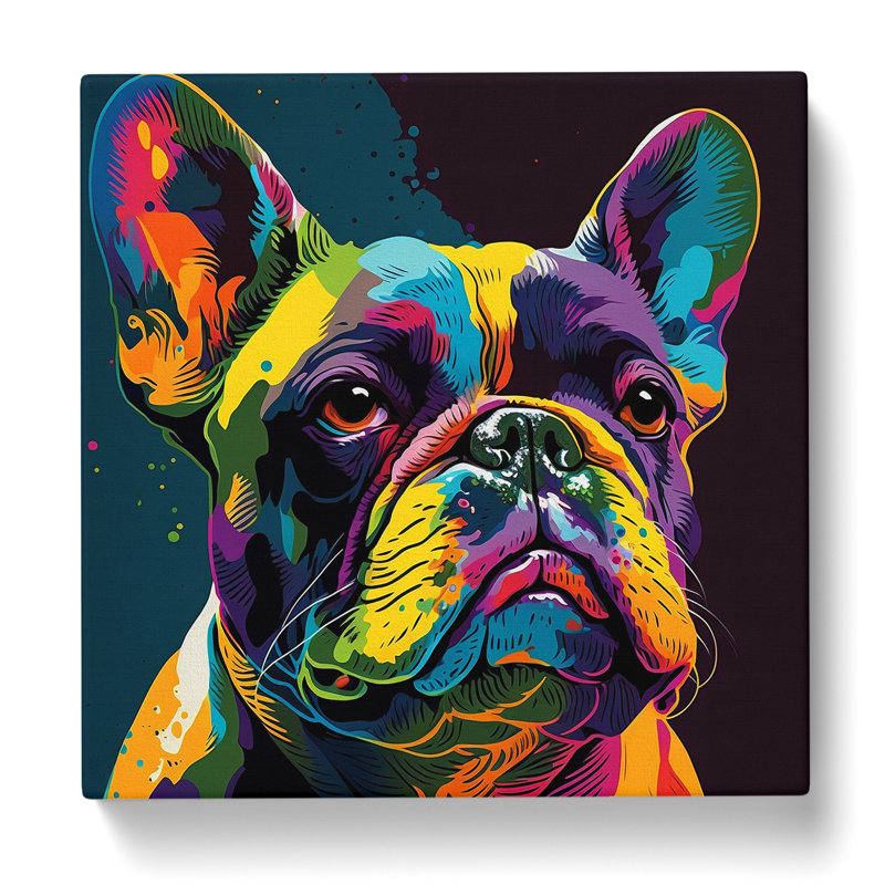 French Bulldog Fauvism No.1 - Wrapped Canvas, 35cm H x 35cm W x 3cm D