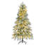 Arbre de Noël enneigé épinette 6 pi, arbre de Noël articulé artificiel avec 300 lumières DEL multicolores, 8 modes de clignotement et 790 pointes de branches de neige, décoration de bureau de vacances-1182808272