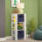 RiverRidge Book Nook Kids Bookshelf and Toy Organizer Tower with 3 Cubbies and 6 Bookracks for Playroom, Nursery, and Reading Nook - White with 2 Fabric Bins-1658044897