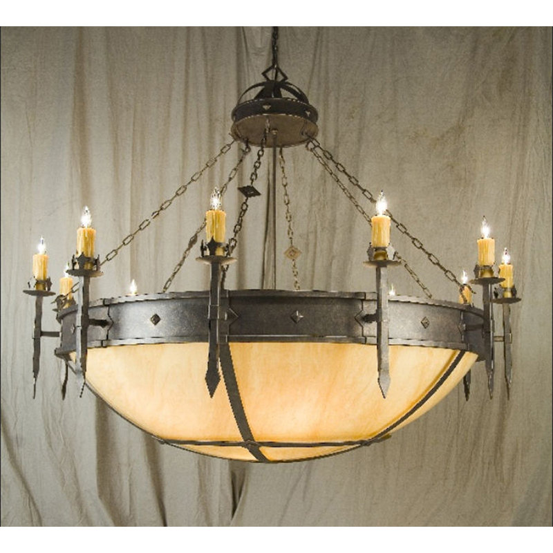 Castilla 20 - Light Chandelier, Gilded Tobacco, Earth Marble