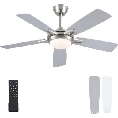 52" 5-blade Ceiling Fan With Lights And Remote Control