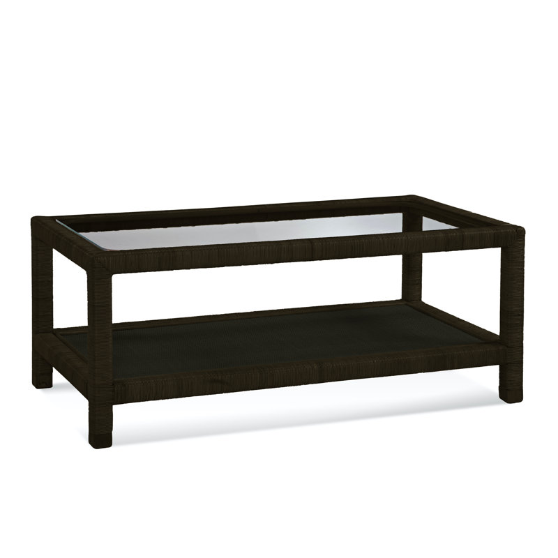 Pine Isle Glass Coffee Table, Java