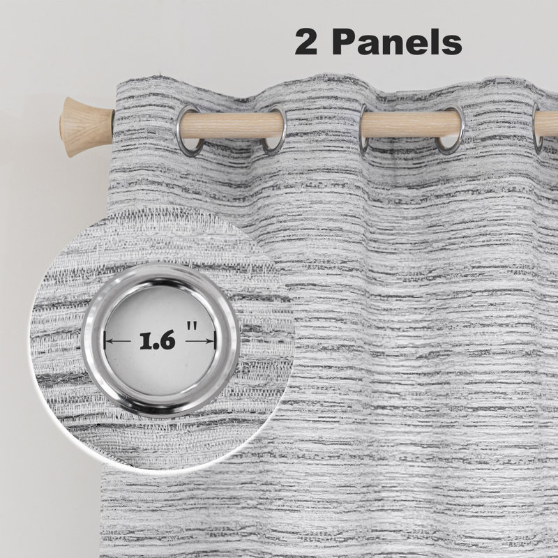 Paire de rideaux filtrant Ombre, Gris, L 52 po x L 45 po