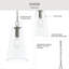 Luminaire suspendu en nickel brossé à une lumière avec abat-jour en verre transparent Jheni-127419991