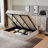 Upholstered Lift Storage Bed Frame with Hotel-Style Headboard, Queen Size & King Size Bed Frame, Sprung  Slats, Velvet Headboard and Drawers, Gas Lift Hydraulic Support, No Box Spring Needed-1646615926-1646615930