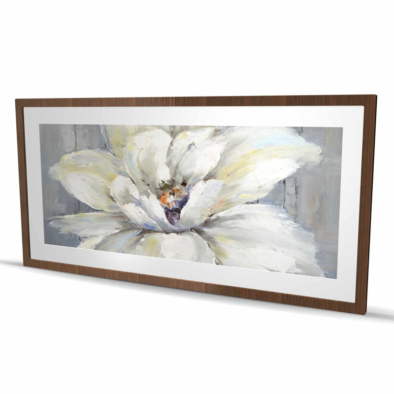«Flower on Wood - Farmhouse Botanical», reproduction encadrée, H 24 po x l 48 po, Brun