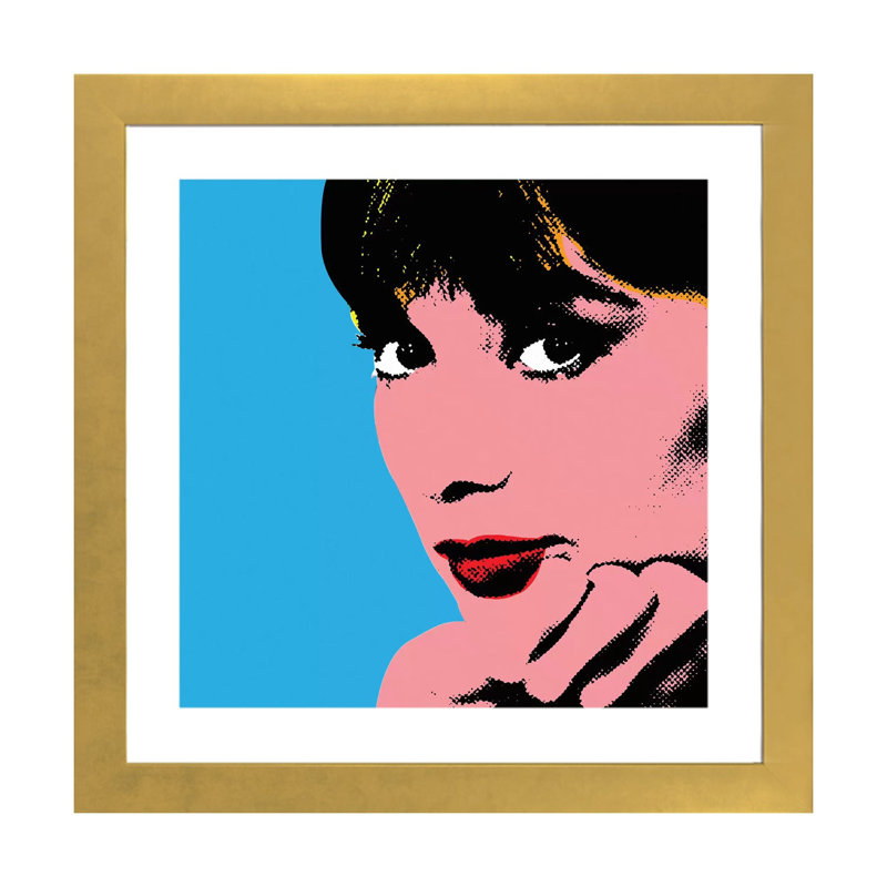« Audrey Hepburn DOTS » par radio Days-impression d’art graphique, Blanc, H 16 po x l 16 po x p 1 po, Papier encadré doré