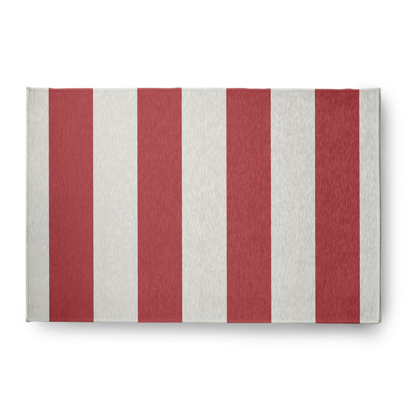 Chenille Striped Rug, Rectangle 4' x 6'
