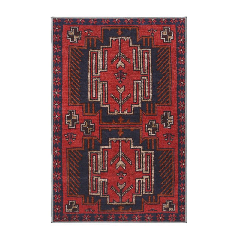 Tapis rouge à motif sud-ouest, Rectangle 5 pi x 7 pi