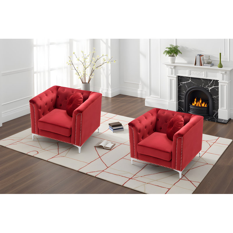 Ensemble de 2 chaises en velours Colmar, Bourgogne