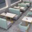 Banc rembourré en similicuir Modern Light Luxury