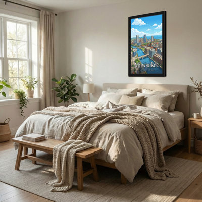 Scenic & Cityscapes Milwaukee Cityscape Skyline River Bridge Buildings Waterfront View