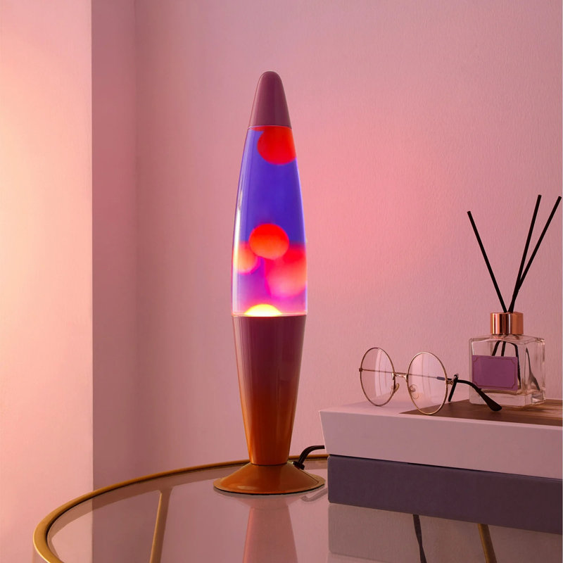 16" Wax Motion Volcano Lamp, Orange, Pink/Orange