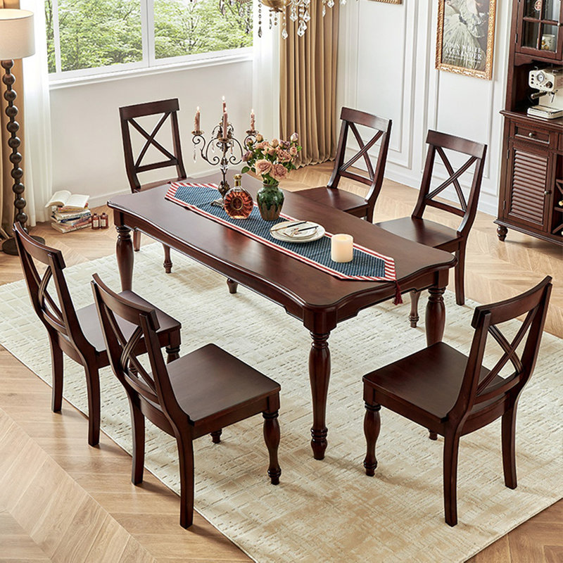 Ensemble de table antique en bois massif, H 30,11 po x L 62,99 po x l 35,43 po