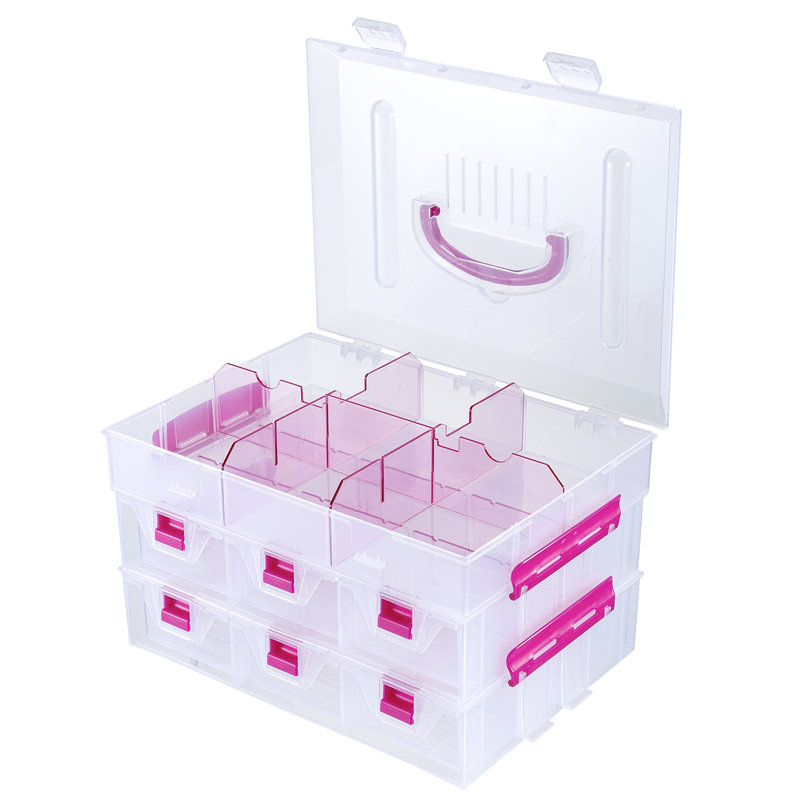Plastic Stackable Desk Organiser with Drawers
