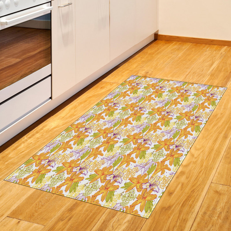 Floral High Density Long Fiber Poly Threads Decorative Area Rug Carpet, Rectangle 2'7" x 5'
