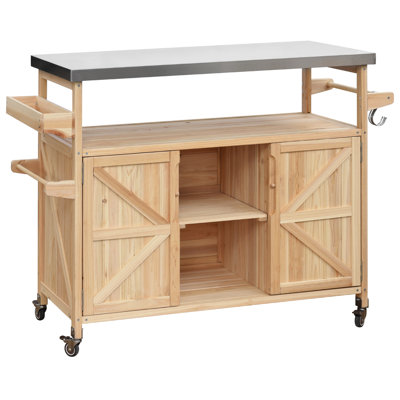 Modern Outdoor Kitchen Table - 49.32In Long & Spacious Storage Style Bar Cabinet With Gas Line Hole Charming Safe