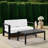 56.5'' Wide Outdoor Rectangle Loveseat with Cushions-1326145648
