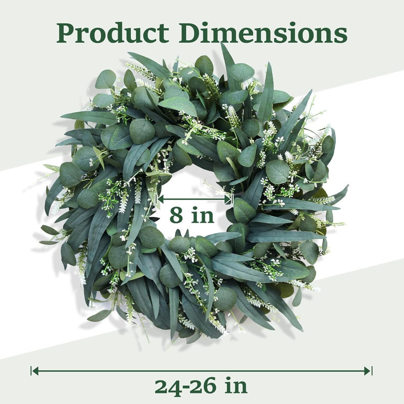 24" Large Handmade Eucalyptus Wreath 