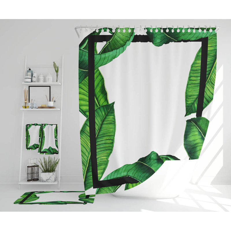 Nerice Polyester Shower Curtain Set