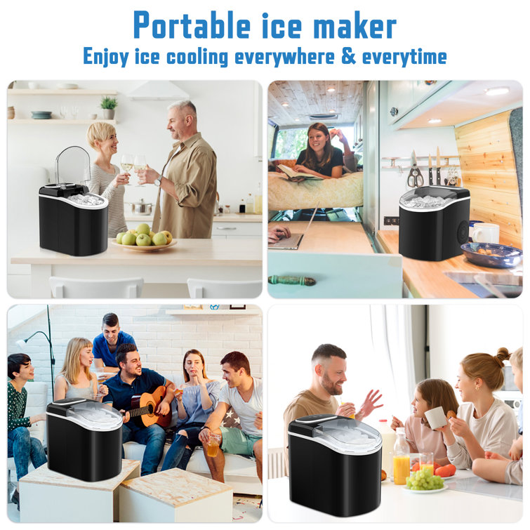 LifePlus RNAB08YDRZFLW ice maker machine countertop, portable ice