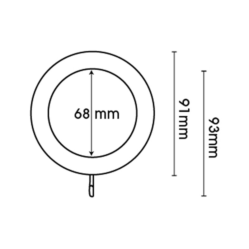 Wood Single Curtain Pole, 5 cm L x 180 cm W, Cream