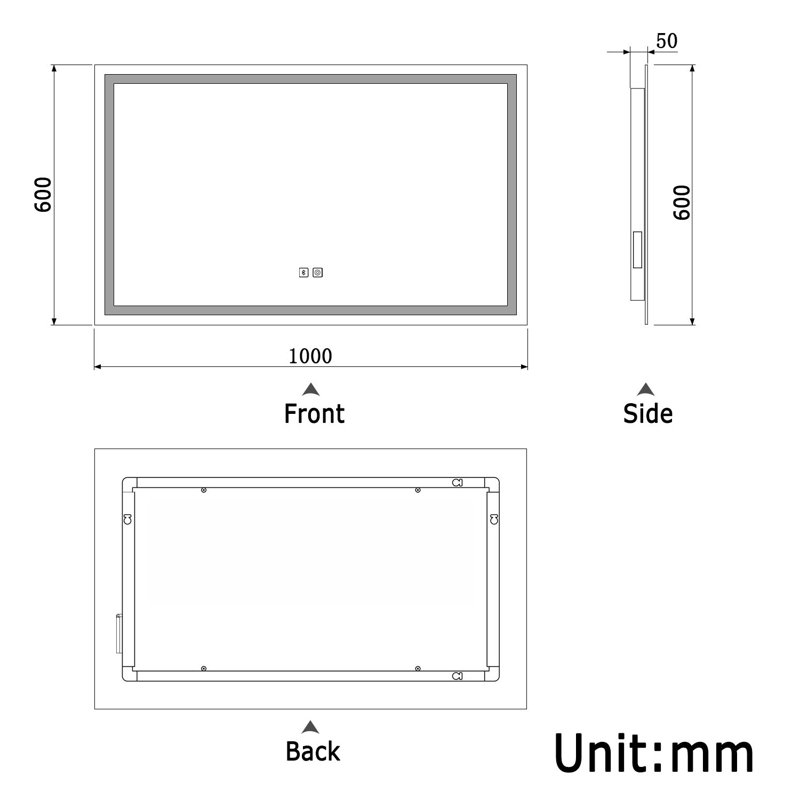 Corstiaan Rectangle Mirror, 60cm x 100cm