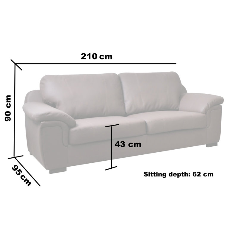 Wedemeyer 3 Seater Upholstered Sofa, Black