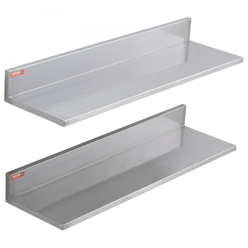L-Shaped Metal Floating Shelf, 3.4" H x 30" W x 8.6" D