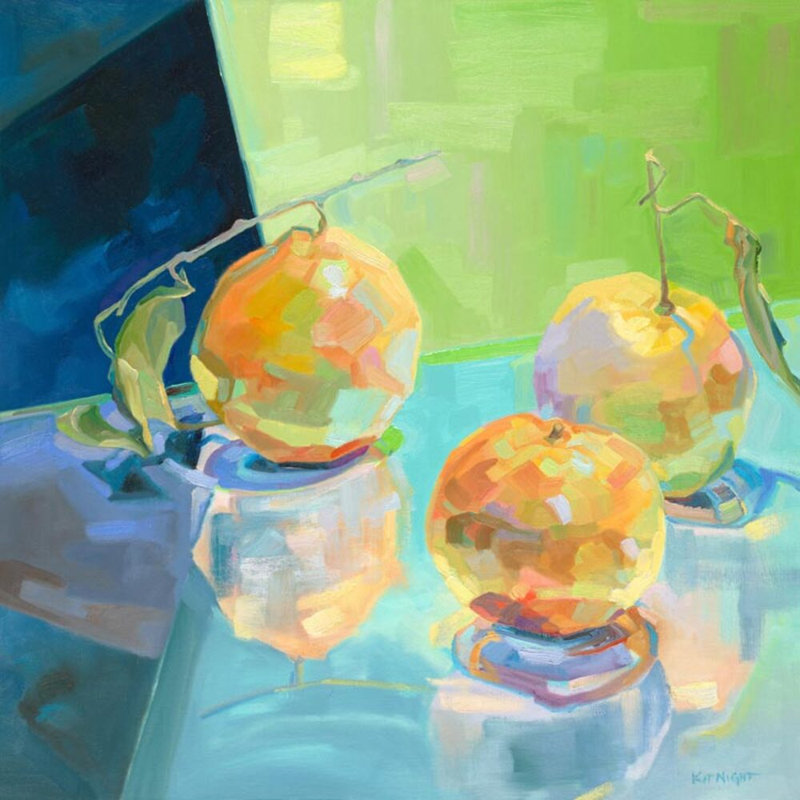 Samba Trio Tangerines Print by Night, Kit, 24'' H x 24'' W