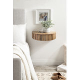 Kristie Half-circle Mango Solid Wood Floating Shelf with Drawer