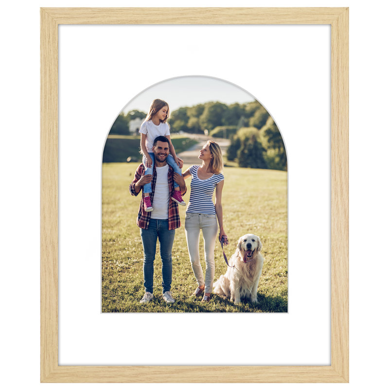 Cadre photo avec tapis en forme d'arche - Idéal pour toute pièce, salon, dortoir, Natural Oak, 16" x 20"