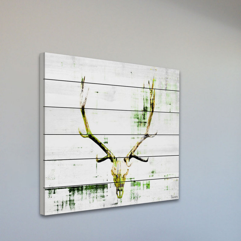«Anund Antler», reproduction d'art sur bois blanc, H 40 po x l 40 po x P 1,5 po