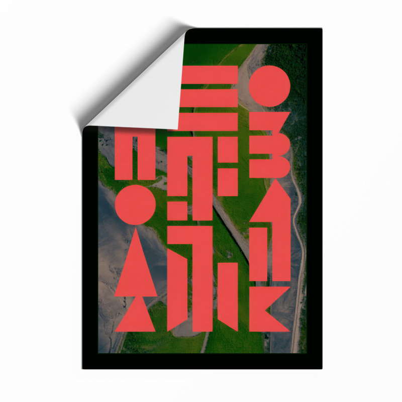 Letters And Leaves Modern - Print, Black, A4 - 29.7 x 21.0 cm