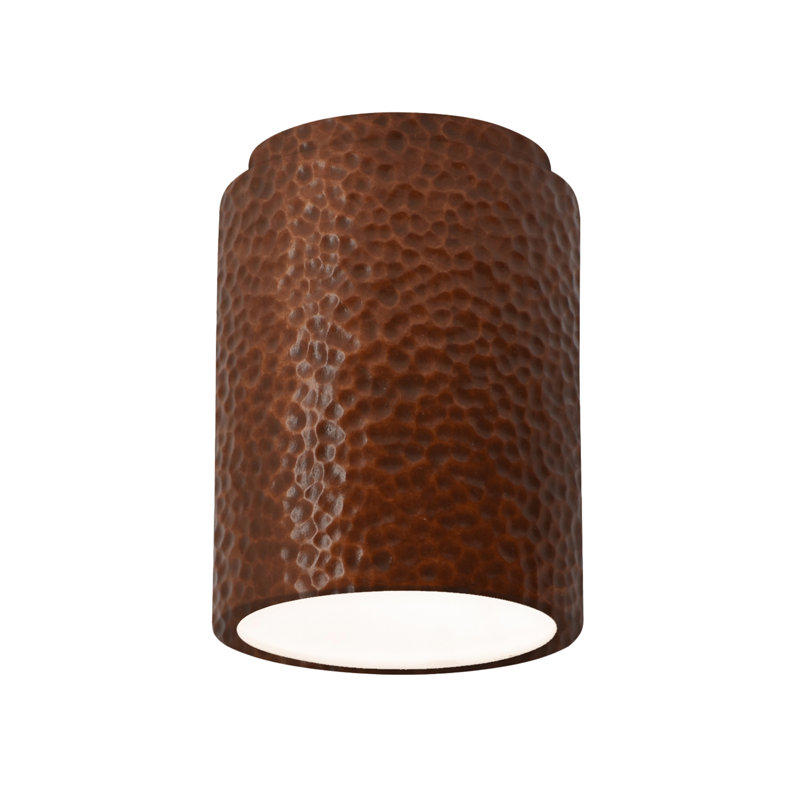 Plafonnier encastré 1 lumière 6,5 po Sumatra, Cuivre martelé, Incandescent (Not Included)