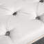 Banc de bout 32 po, blanc crème avec coussin et banc au design élégant, structure solide en tissu
